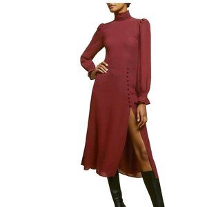REFORMATION STEVI LONG SLEEVE DRESS IN PLUM SIZE 6